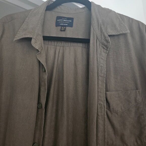LUCKY BRAND LINEN BLEND BUTTON DOWN COLLARED WOMEN'S SHIRT/JACKET - SIZE XL/TG - Picture 3 of 6